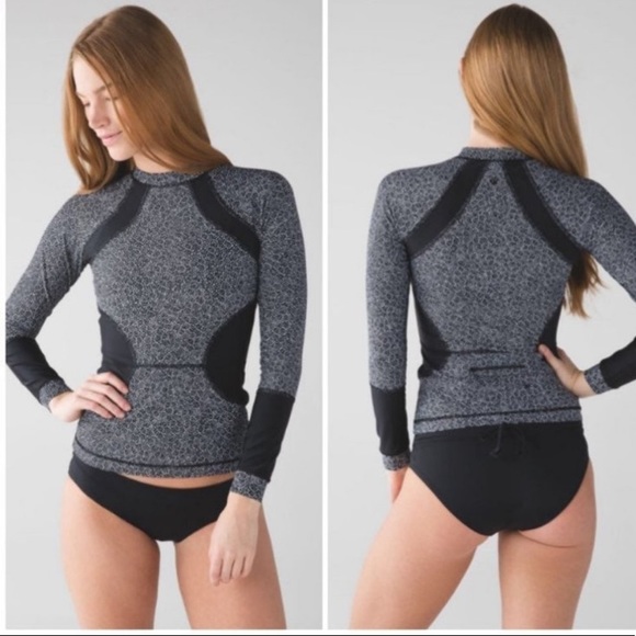 lululemon athletica Other - Rare Lululemon Suns Out Swim Rash Guard Long Sleeve Top 8